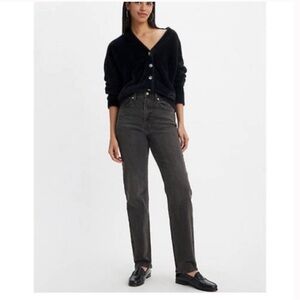 Levi's 70 Slim Straight High Rise Black Jeans Size 28